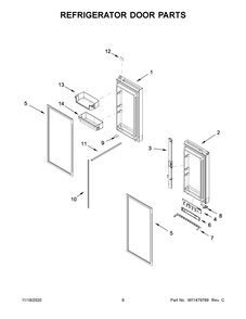 Part Location Diagram of W11024885 Whirlpool MAGNET-DOR