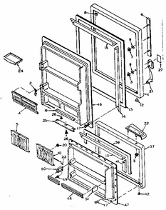 Door Parts Diagram and Parts List for 106W14FIML1  Kenmore Refrigerator
