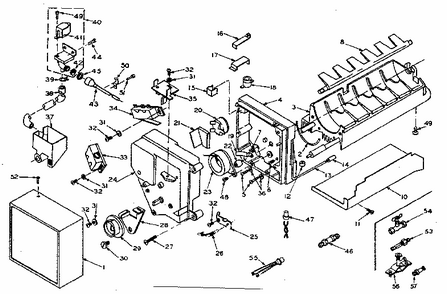 Automatic Ice Maker Parts Diagram and Parts List for 106T15GIM  Kenmore Refrigerator
