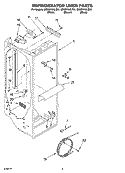 REFRIGERATOR LINER PARTS Diagram and Parts List for GD5SHAXLT01  Whirlpool Refrigerator