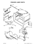 FREEZER LINER PARTS Diagram and Parts List for GX2SHBXVQ05  Whirlpool Refrigerator