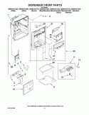 DISPENSER FRONT PARTS Diagram and Parts List for GS6NHAXVA02  Whirlpool Refrigerator
