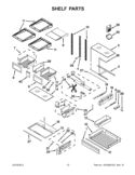 SHELF PARTS Diagram and Parts List for  Whirlpool Refrigerator