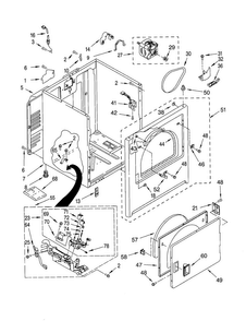 Cabinet Diagram and Parts List for 110C70832990  Kenmore Dryer