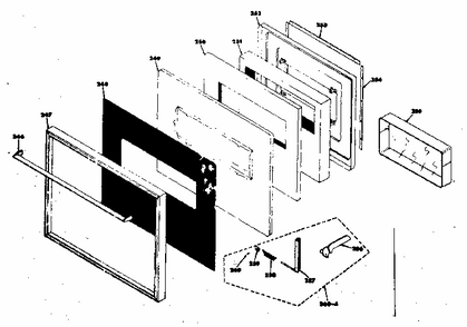 Lower Black Glass Door Section Diagram and Parts List for 8504277080  Kenmore Range