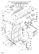 CONTROL AND REAR PANEL Diagram and Parts List for  Whirlpool Washer