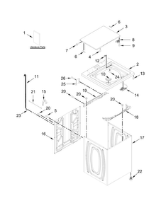 Top And Cabinet Parts Diagram and Parts List for  Kenmore Washer