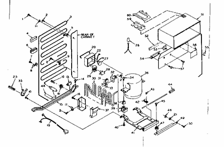 Unit Parts Diagram and Parts List for 106T12D1  Kenmore Refrigerator