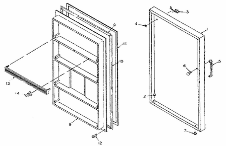 Door Parts Diagram and Parts List for 106S12A  Kenmore Refrigerator