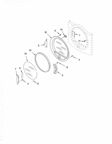Door Diagram and Parts List for 11094834202  Kenmore Dryer