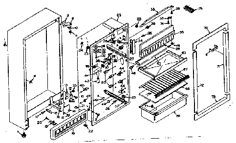 Cabinet Parts Diagram and Parts List for 106U11A  Kenmore Refrigerator