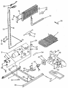 Unit Diagram and Parts List for 1069608610 SKR501W0 Kenmore Refrigerator