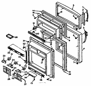 Door Parts Diagram and Parts List for 106W14EIM5  Kenmore Refrigerator