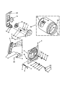 Bulkhead Parts Diagram and Parts List for 110C70112310  Kenmore Dryer