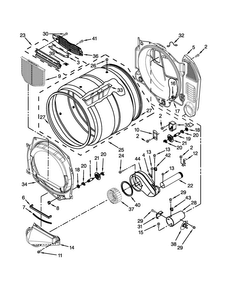 Bulkhead Parts Diagram and Parts List for 11091932510  Kenmore Dryer