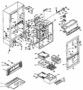 Cabinet Parts Diagram and Parts List for 106W14GL5  Kenmore Refrigerator