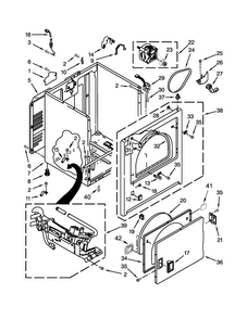 Cabinet Parts Diagram and Parts List for 110C70112310  Kenmore Dryer