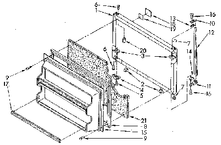 Freezer Door Diagram and Parts List for ET18NKXSM02  Whirlpool Refrigerator