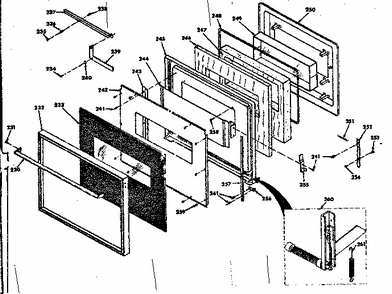 Upper Black Glass Door Diagram and Parts List for 8504277241  Kenmore Range