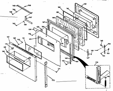 Oven Door Diagram and Parts List for 8504237341  Kenmore Range