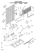 UNIT Diagram and Parts List for ET4WPKXKZ00  Whirlpool Refrigerator