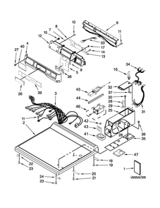 Top And Console Parts Diagram and Parts List for 11091932510  Kenmore Dryer