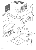 UNIT Diagram and Parts List for ET1FTKXKT01  Whirlpool Refrigerator