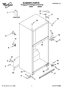 CABINET PARTS Diagram and Parts List for ET1WTKXKT06  Whirlpool Refrigerator