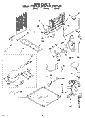 UNIT Diagram and Parts List for GT1SHTXLB01  Whirlpool Refrigerator