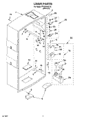 LINER Diagram and Parts List for PVWM600LY0  Whirlpool Cabinet
