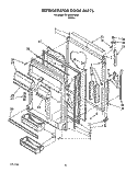 REFRIGERATOR DOOR Diagram and Parts List for ET18RKXYN00  Whirlpool Refrigerator