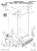 CABINET, LITERATURE Diagram and Parts List for GS6SHAXLS02  Whirlpool Refrigerator