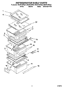 REFRIGERATOR SHELF PARTS Diagram and Parts List for GD5RHAXRT00  Whirlpool Refrigerator