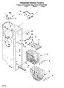 FREEZER LINER Diagram and Parts List for GD2LHGXKT00  Whirlpool Refrigerator