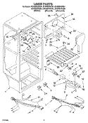 LINER Diagram and Parts List for ET4WSKYKT01  Whirlpool Refrigerator
