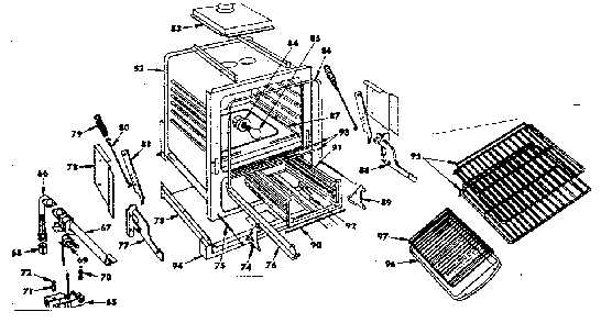 Oven And Broiler Parts Diagram and Parts List for 1553547060  Kenmore Range