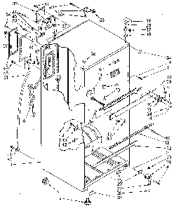 Cabinet Diagram and Parts List for ET18NKXSM02  Whirlpool Refrigerator