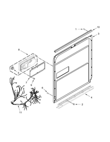 Inner Door Parts Diagram and Parts List for  KitchenAid Dishwasher