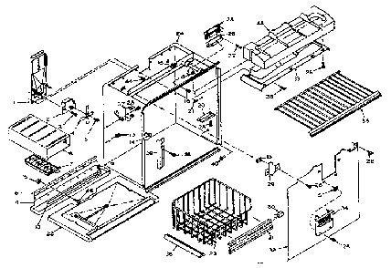 Freezer Section Parts Diagram and Parts List for 106W14GL  Kenmore Refrigerator