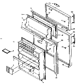 Door Parts Diagram and Parts List for 106U14D  Kenmore Refrigerator