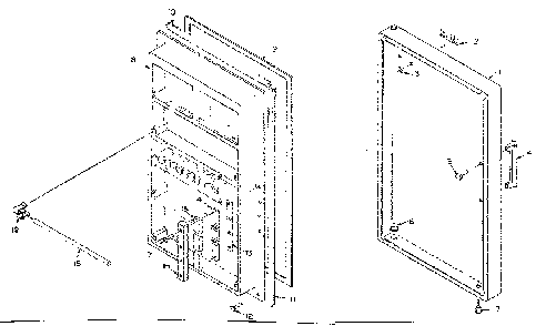 Refrigeration Door Parts Diagram and Parts List for 106N10S  Kenmore Refrigerator