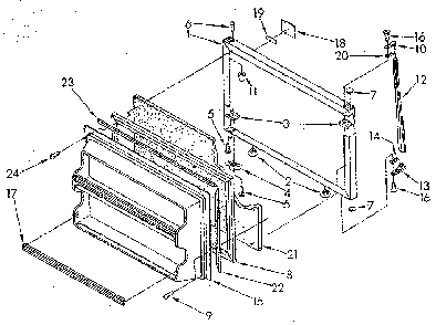 Freezer Door Diagram and Parts List for ET18GKXSG0A  Whirlpool Refrigerator