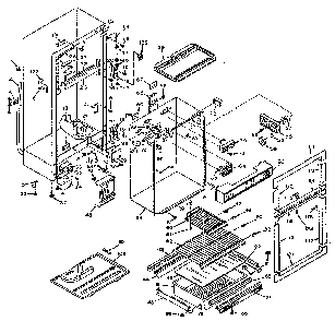 Refrigerator Cabinet Parts Diagram and Parts List for 106T14ES1  Kenmore Refrigerator