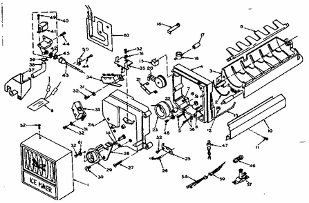 Icemaker Parts Diagram and Parts List for 106W14EIML1  Kenmore Refrigerator
