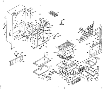 Cabinet Parts Diagram and Parts List for 106R14F1  Kenmore Refrigerator