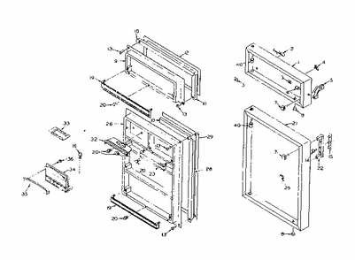 Door Parts Diagram and Parts List for 106R14EL1  Kenmore Refrigerator