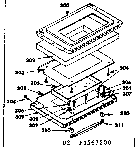 Oven Door Parts Diagram and Parts List for 1553567290  Kenmore Range
