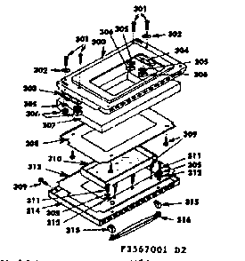 Oven Door Parts Diagram and Parts List for 1553567041  Kenmore Range