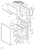 DOOR Diagram and Parts List for ET1MTKXKT07  Whirlpool Refrigerator