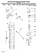 MOTOR AND ICE CONTAINER PARTS Diagram and Parts List for GD5NVAXSS01  Whirlpool Refrigerator